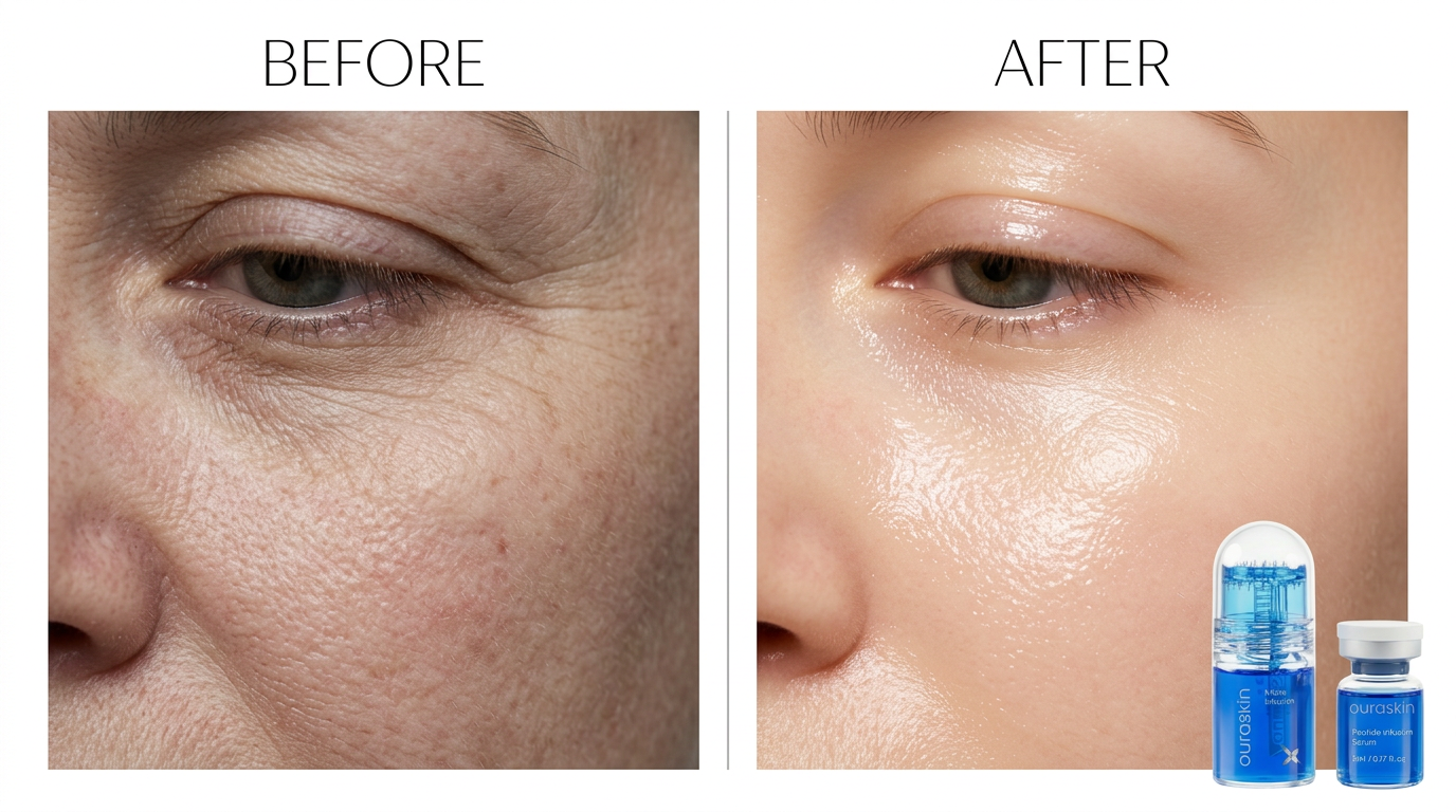 Before and after Ouraskin treatment